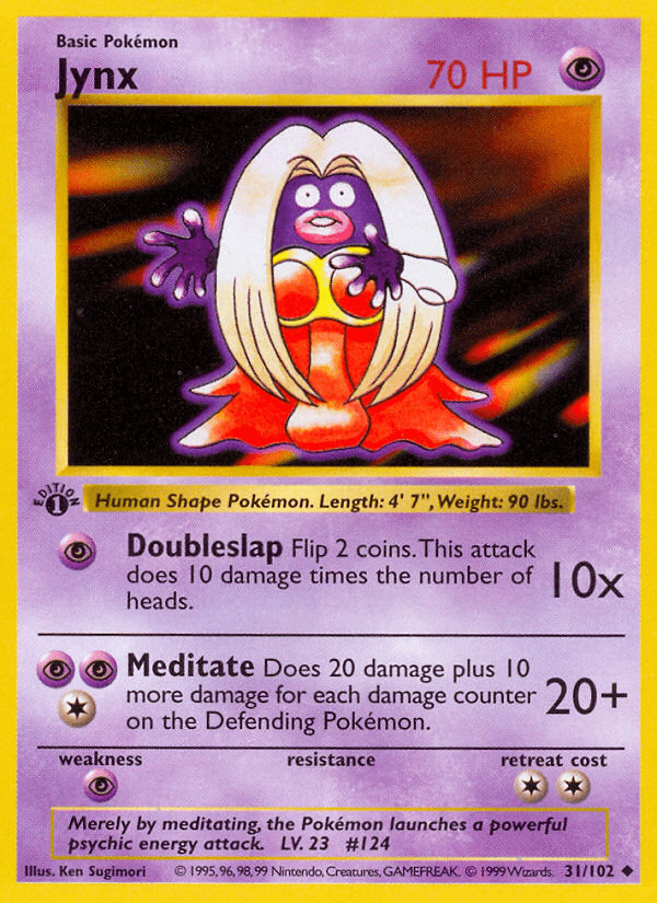 Jynx (31/102) (Shadowless) [Base Set 1st Edition] Pokemon Single Pokémon  | Multizone: Comics And Games