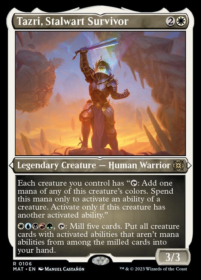 Tazri, Stalwart Survivor (Foil Etched) [March of the Machine: The Aftermath] MTG Single Magic: The Gathering  | Multizone: Comics And Games