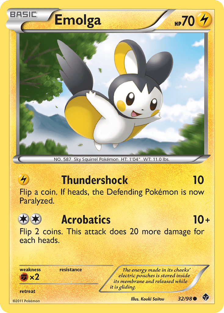 Emolga (32/98) [Black & White: Emerging Powers] Pokemon Single Pokémon  | Multizone: Comics And Games