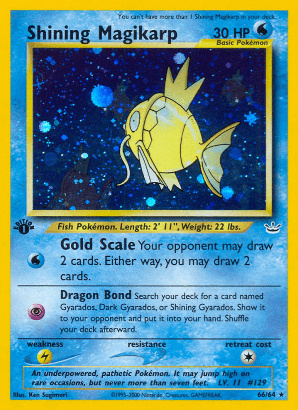 Shining Magikarp (66/64) [Neo Revelation 1st Edition] Pokemon Single Pokémon  | Multizone: Comics And Games
