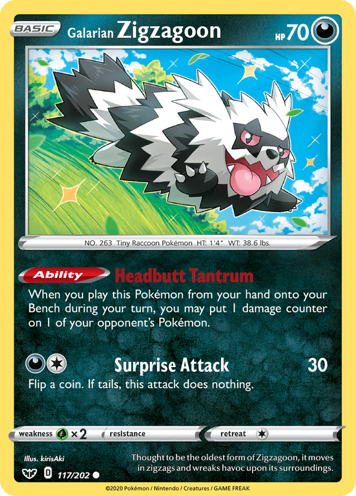 Galarian Zigzagoon (117/202) [Sword & Shield: Base Set] Pokemon Single Pokémon  | Multizone: Comics And Games