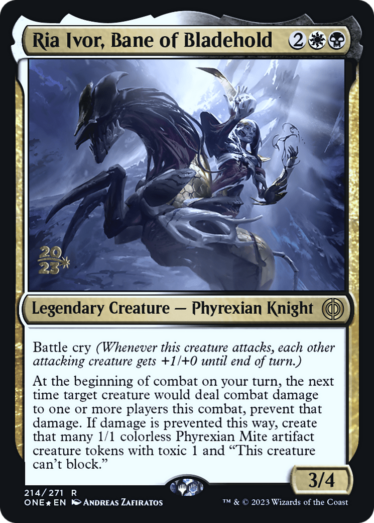 Ria Ivor, Bane of Bladehold [Phyrexia: All Will Be One Prerelease Promos] MTG Single Magic: The Gathering  | Multizone: Comics And Games