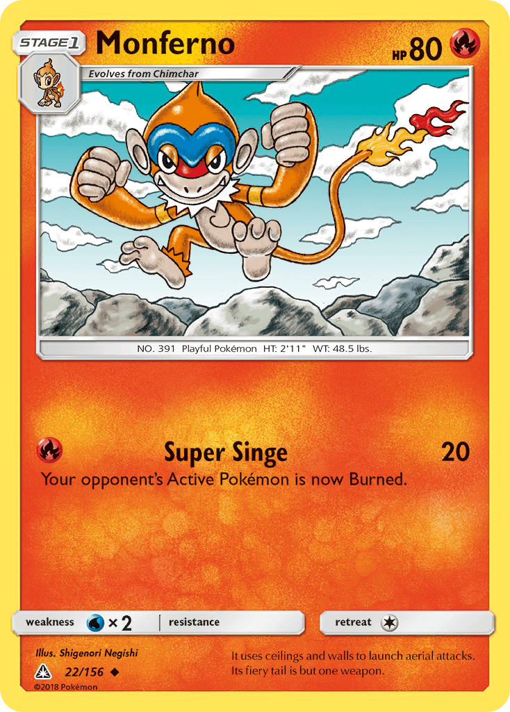 Monferno (22/156) [Sun & Moon: Ultra Prism] Pokemon Single Pokémon  | Multizone: Comics And Games