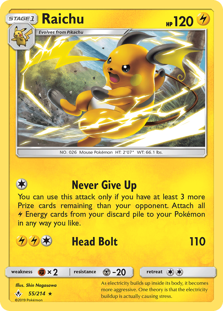 Raichu (55/214) [Sun & Moon: Unbroken Bonds] Pokemon Single Pokémon  | Multizone: Comics And Games