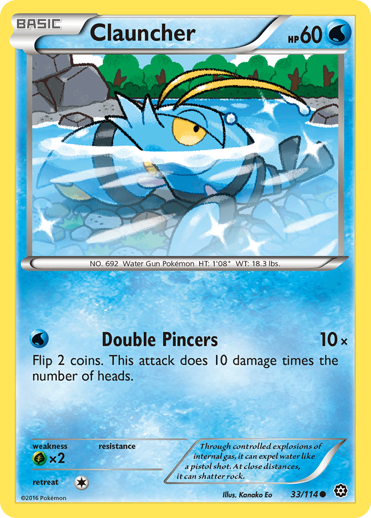 Clauncher (33/114) [XY: Steam Siege] Pokemon Single Pokémon  | Multizone: Comics And Games