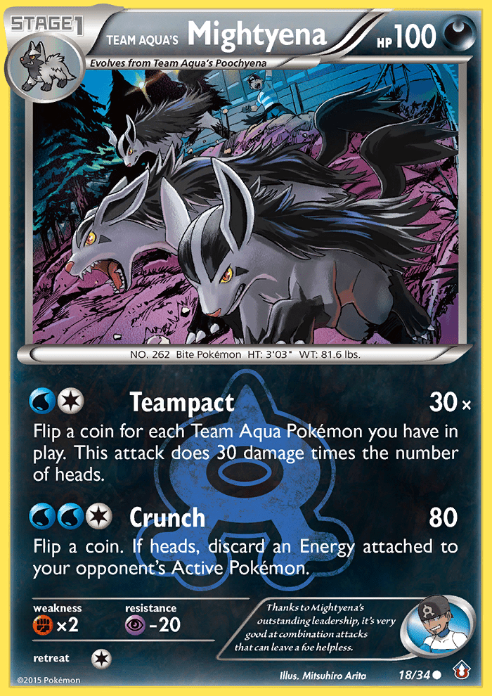 Team Aqua's Mightyena (18/34) [XY: Double Crisis] Pokemon Single Pokémon  | Multizone: Comics And Games