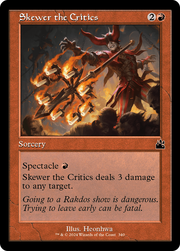 Skewer the Critics (Retro Frame) [Ravnica Remastered] MTG Single Magic: The Gathering  | Multizone: Comics And Games