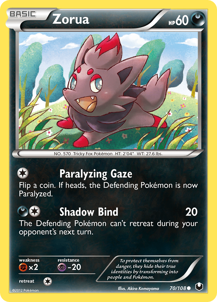 Zorua (70/108) [Black & White: Dark Explorers] Pokemon Single Pokémon  | Multizone: Comics And Games