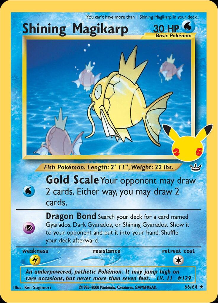 Shining Magikarp (66/64) [Celebrations: 25th Anniversary - Classic Collection] Pokemon Single Pokémon  | Multizone: Comics And Games
