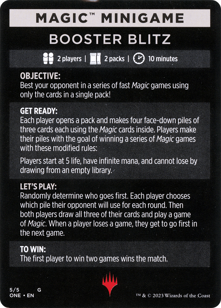 Booster Blitz (Magic Minigame) [Phyrexia: All Will Be One Minigame] MTG Single Magic: The Gathering  | Multizone: Comics And Games