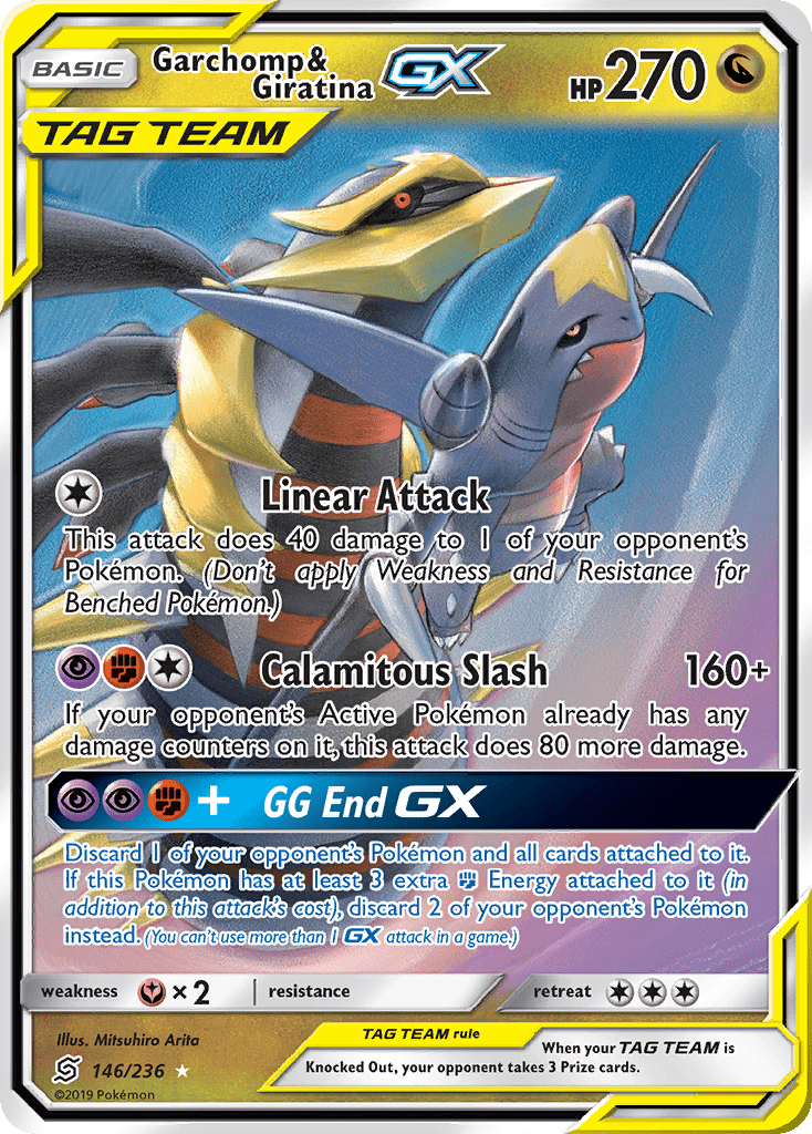 Garchomp & Giratina GX (146/236) [Sun & Moon: Unified Minds] Pokemon Single Pokémon  | Multizone: Comics And Games