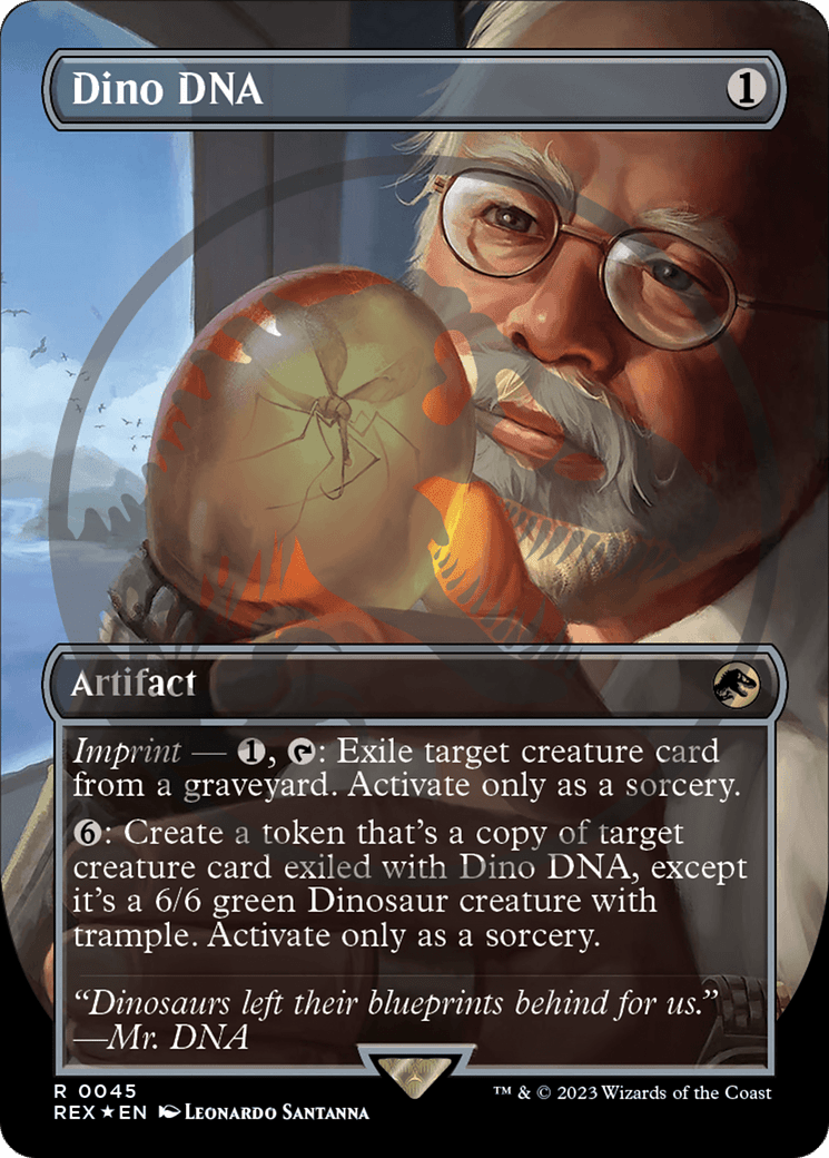 Dino DNA Emblem (Borderless) [Jurassic World Collection Tokens] MTG Single Magic: The Gathering  | Multizone: Comics And Games