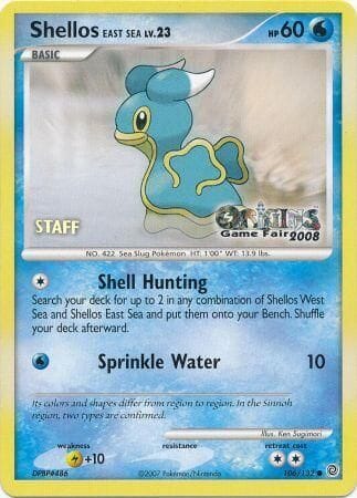 Shellos East Sea (106/132) (Origins Game Fair 2008 Staff) [Nintendo: Black Star Promos] Pokemon Single Pokémon  | Multizone: Comics And Games