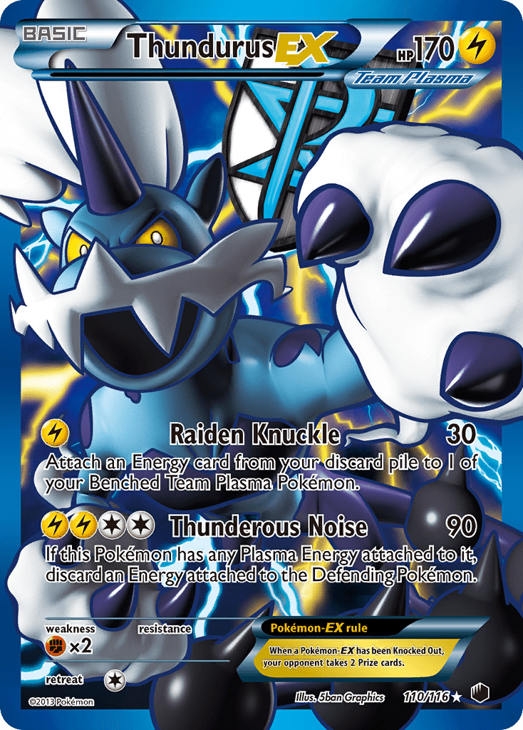 Thundurus EX (110/116) [Black & White: Plasma Freeze] Pokemon Single Pokémon  | Multizone: Comics And Games