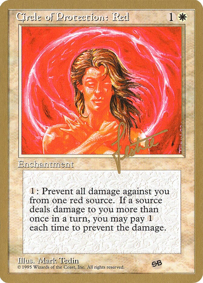 Circle of Protection: Red (Bertrand Lestree) (SB) (4ED) [Pro Tour Collector Set] MTG Single Magic: The Gathering  | Multizone: Comics And Games