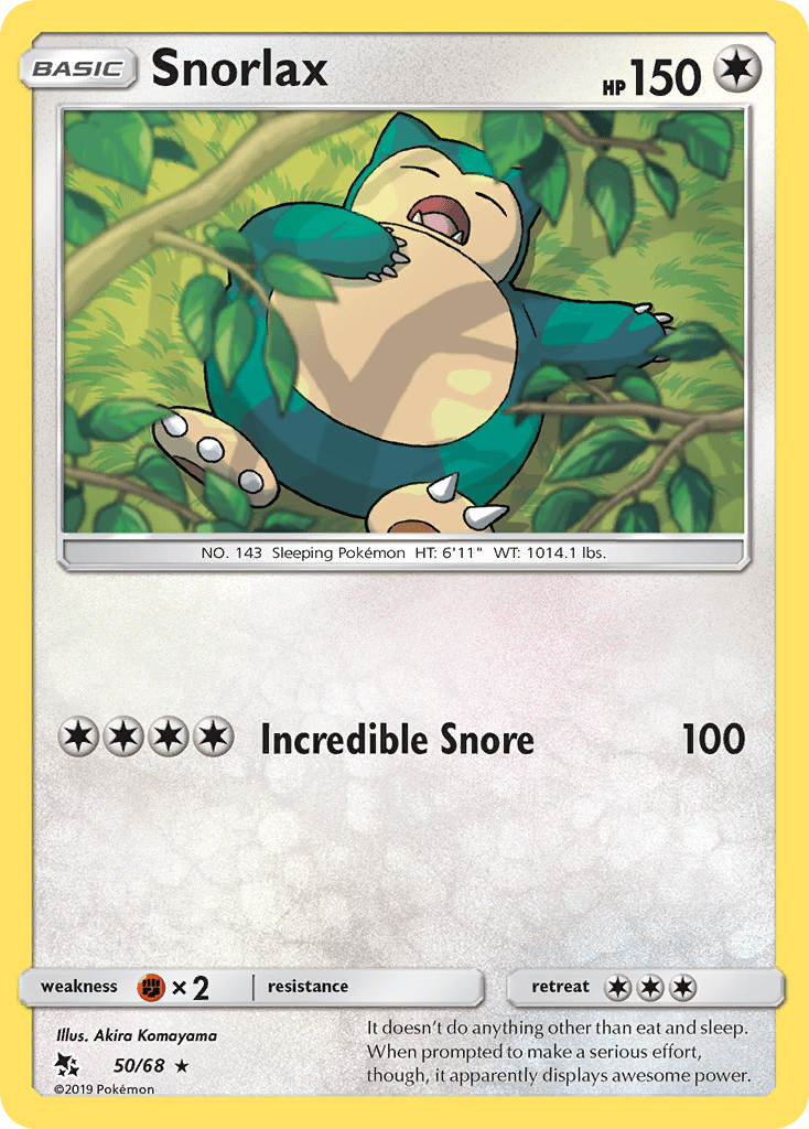 Snorlax (50/68) [Sun & Moon: Hidden Fates] Pokemon Single Pokémon  | Multizone: Comics And Games