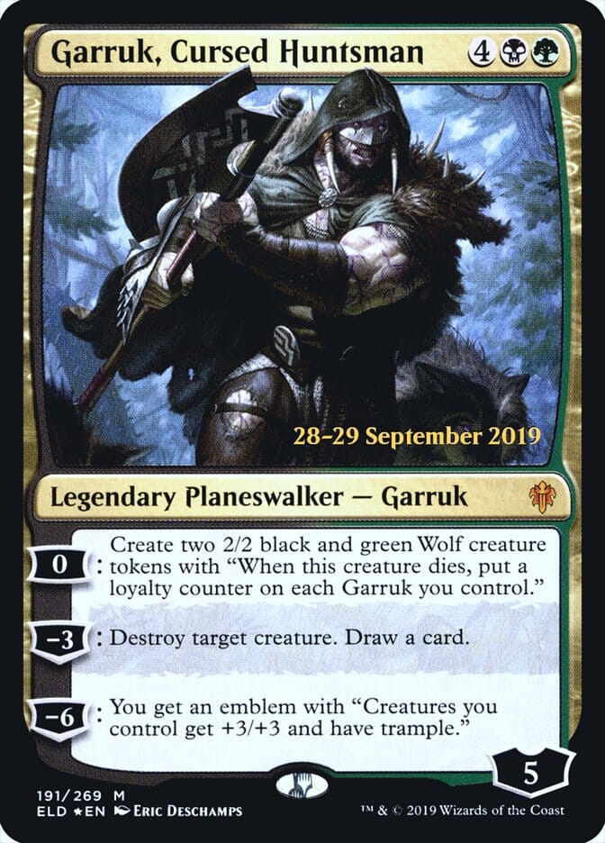 Garruk, Cursed Huntsman [Throne of Eldraine Prerelease Promos] MTG Single Magic: The Gathering  | Multizone: Comics And Games