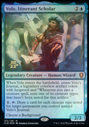 Volo, Itinerant Scholar [Commander Legends: Battle for Baldur's Gate Prerelease Promos] MTG Single Magic: The Gathering  | Multizone: Comics And Games