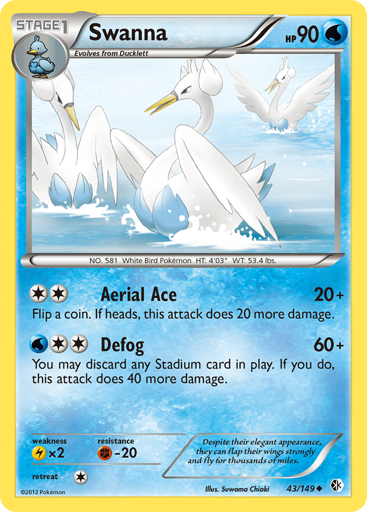 Swanna (43/149) [Black & White: Boundaries Crossed] Pokemon Single Pokémon  | Multizone: Comics And Games