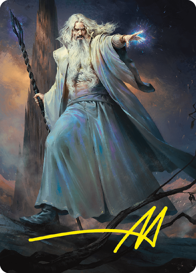 Saruman of Many Colors Art Card (Gold-Stamped Signature) [The Lord of the Rings: Tales of Middle-earth Art Series] MTG Single Magic: The Gathering  | Multizone: Comics And Games