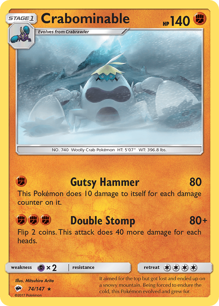 Crabominable (74/147) [Sun & Moon: Burning Shadows] Pokemon Single Pokémon  | Multizone: Comics And Games