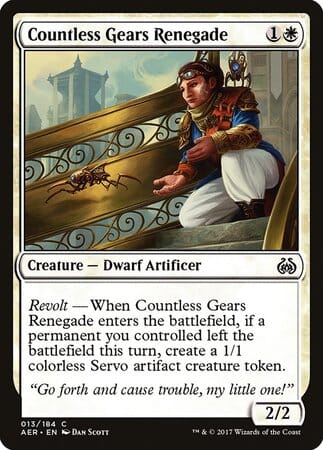 Countless Gears Renegade [Aether Revolt] MTG Single Magic: The Gathering  | Multizone: Comics And Games