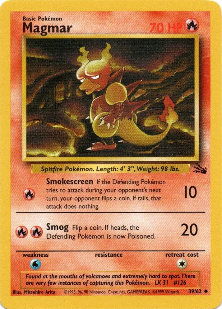 Magmar (39/62) [Fossil Unlimited] Pokemon Single Pokémon  | Multizone: Comics And Games