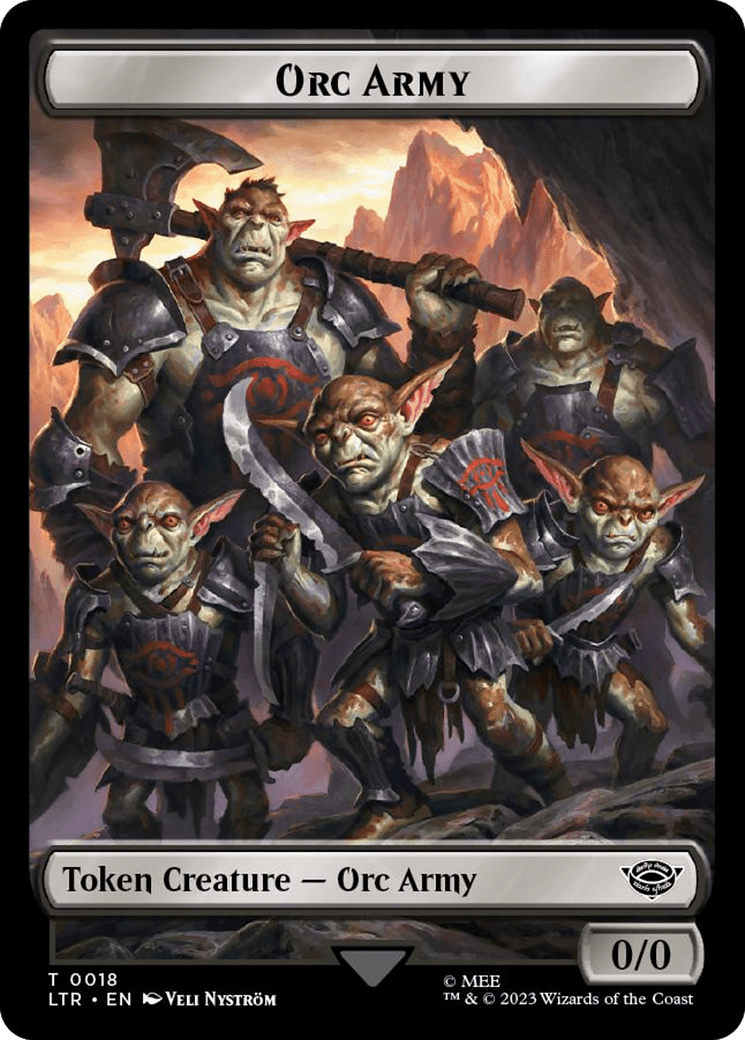 Orc Army (0018) // Food (0024) Double-Sided Token (Surge Foil) [The Lord of the Rings: Tales of Middle-Earth Tokens] MTG Single Magic: The Gathering  | Multizone: Comics And Games