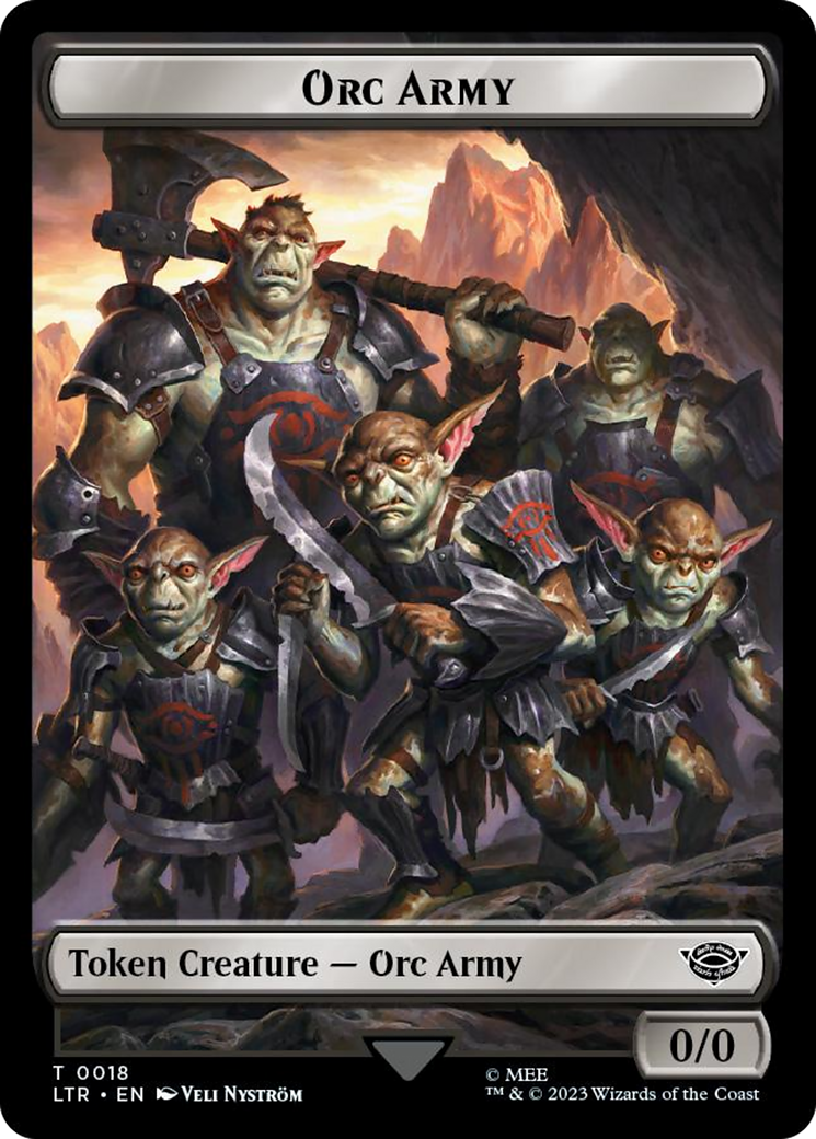 Orc Army (0018) // Food (0023) Double-Sided Token (Surge Foil) [The Lord of the Rings: Tales of Middle-Earth Tokens] | Multizone: Comics And Games