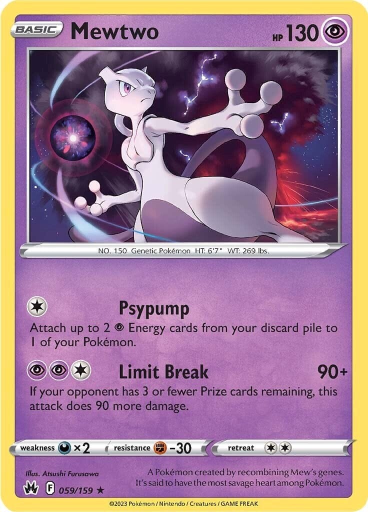 Mewtwo (059/159) [Sword & Shield: Crown Zenith] Pokemon Single Pokémon  | Multizone: Comics And Games
