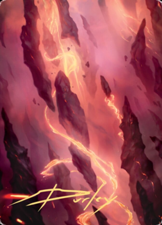 Mountain 1 Art Card (Gold-Stamped Signature) [Zendikar Rising Art Series] MTG Single Magic: The Gathering  | Multizone: Comics And Games