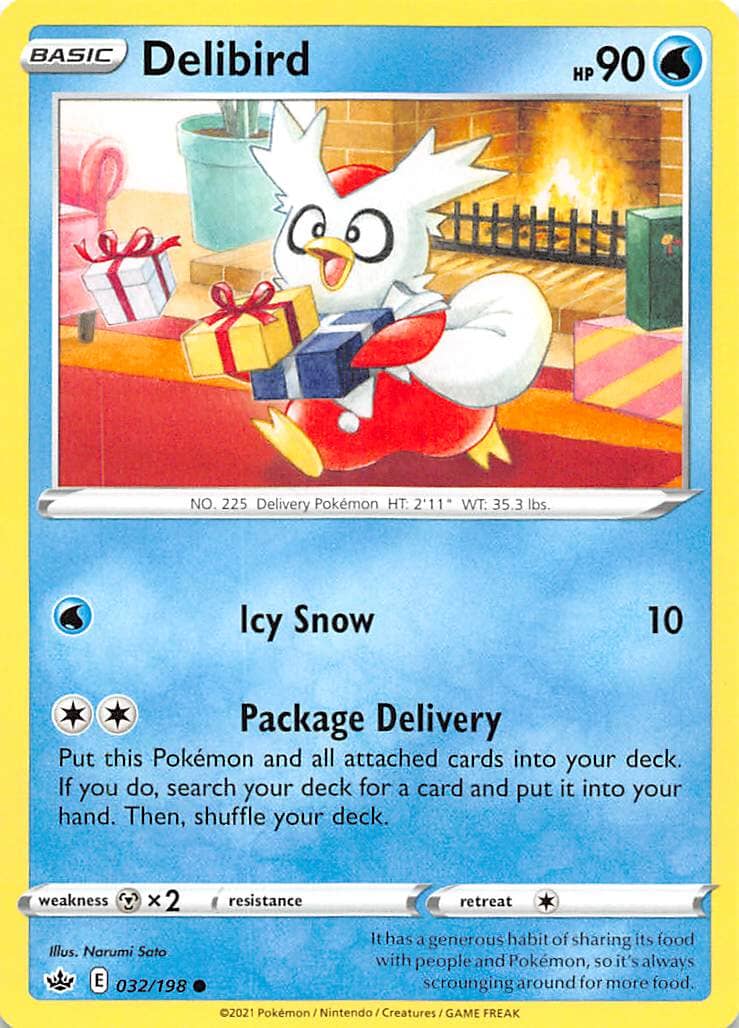 Delibird (032/198) [Sword & Shield: Chilling Reign] Pokemon Single Pokémon  | Multizone: Comics And Games