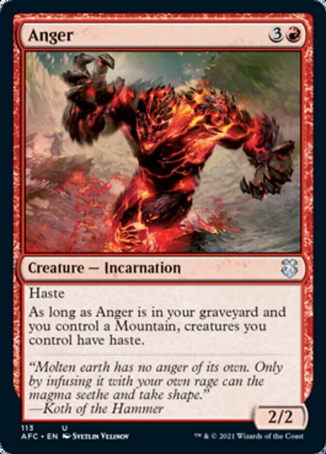 Anger [Dungeons & Dragons: Adventures in the Forgotten Realms Commander] MTG Single Magic: The Gathering  | Multizone: Comics And Games