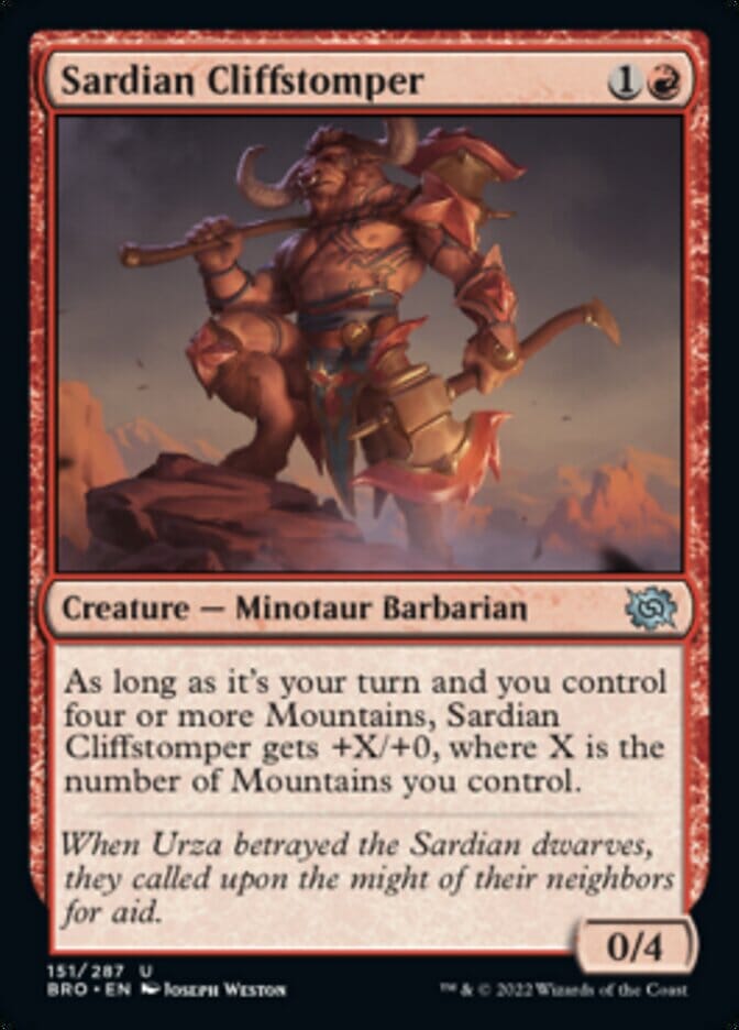 Sardian Cliffstomper [The Brothers' War] MTG Single Magic: The Gathering  | Multizone: Comics And Games