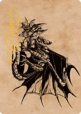 Ancient Copper Dragon Art Card (52) (Gold-Stamped Signature) [Commander Legends: Battle for Baldur's Gate Art Series] MTG Single Magic: The Gathering  | Multizone: Comics And Games