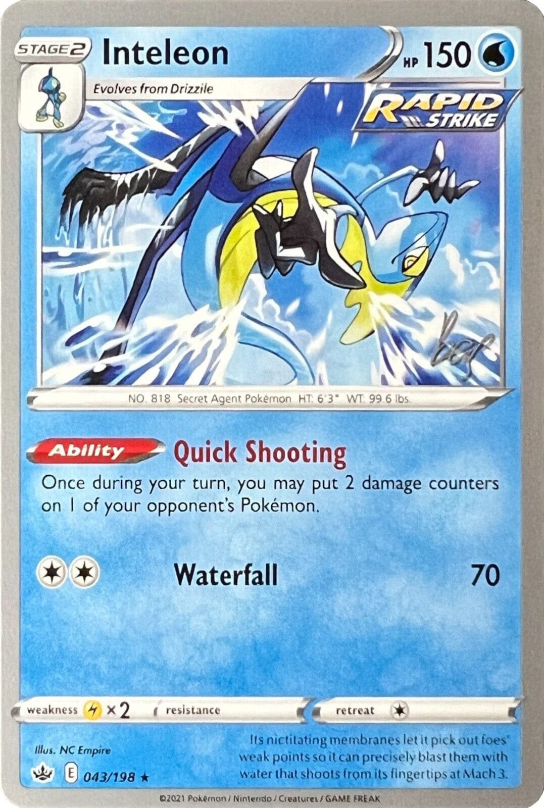 Inteleon (043/198) (Cheryl Again - Sebastian Lashmet) [World Championships 2022] Pokemon Single Pokémon  | Multizone: Comics And Games