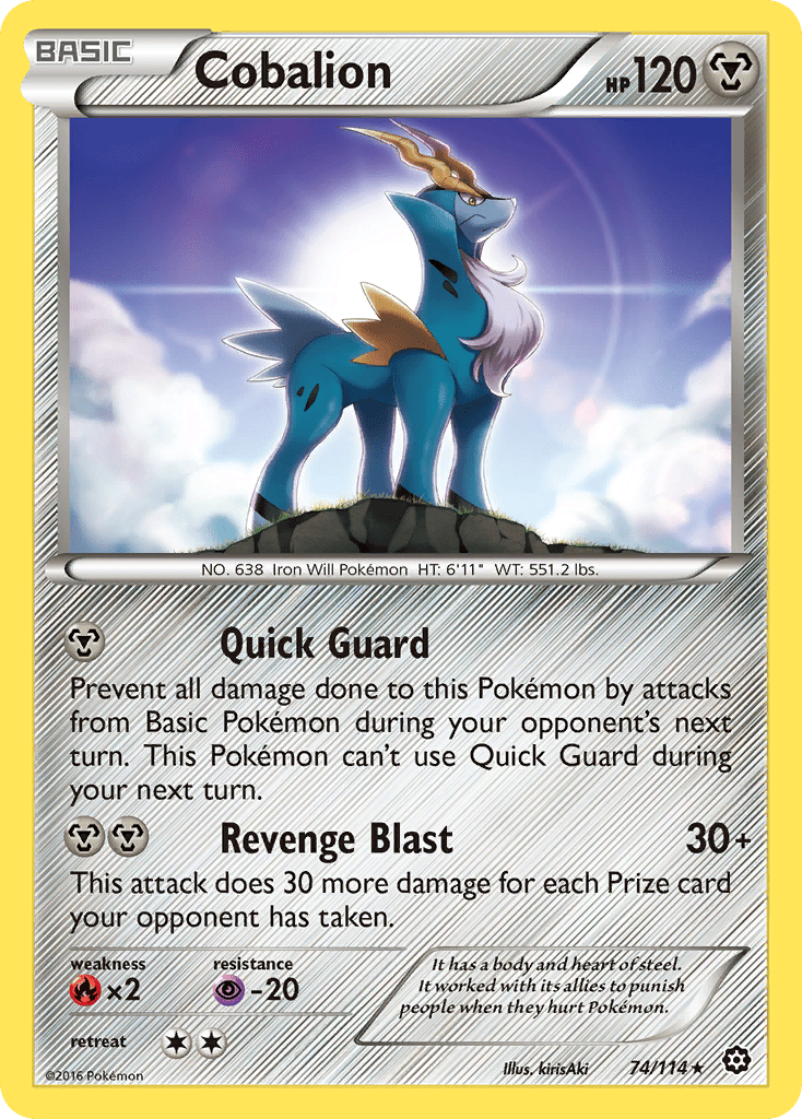 Cobalion (74/114) [XY: Steam Siege] Pokemon Single Pokémon  | Multizone: Comics And Games