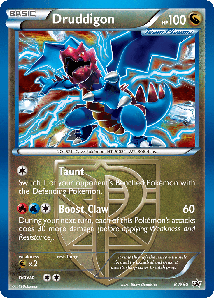Druddigon (BW80) (Team Plasma) (Cosmos Holo) [Black & White: Black Star Promos] Pokemon Single Pokémon  | Multizone: Comics And Games