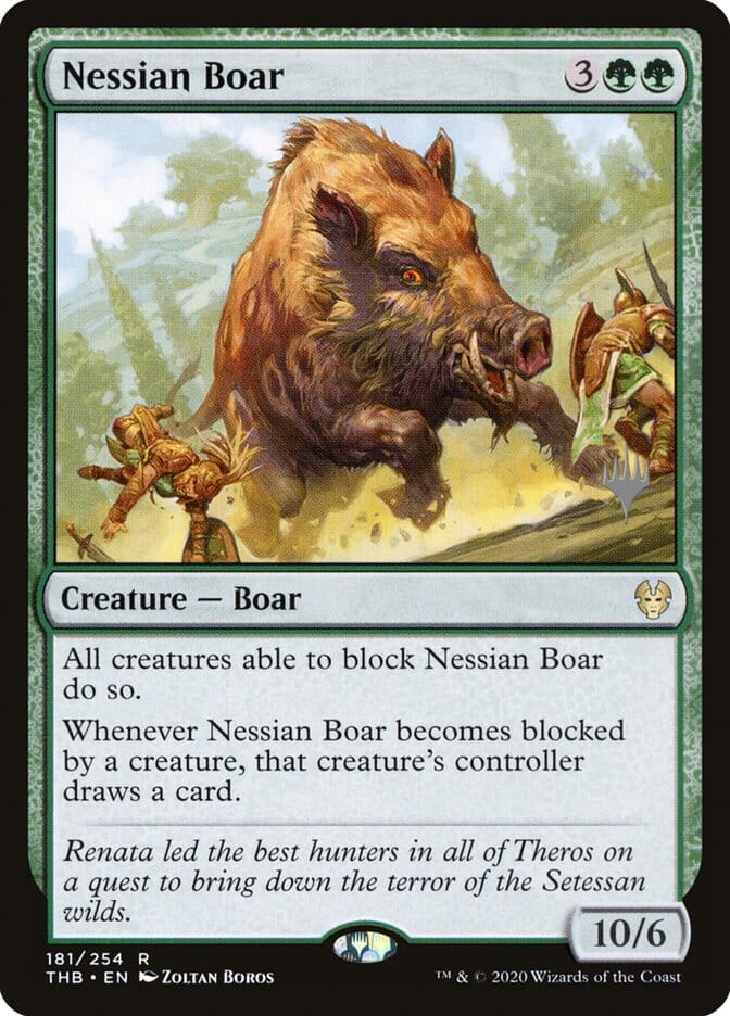 Nessian Boar (Promo Pack) [Theros Beyond Death Promos] MTG Single Magic: The Gathering  | Multizone: Comics And Games
