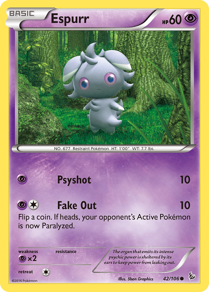Espurr (42/106) [XY: Flashfire] Pokemon Single Pokémon  | Multizone: Comics And Games