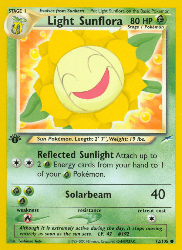 Light Sunflora (72/105) [Neo Destiny 1st Edition] Pokemon Single Pokémon  | Multizone: Comics And Games