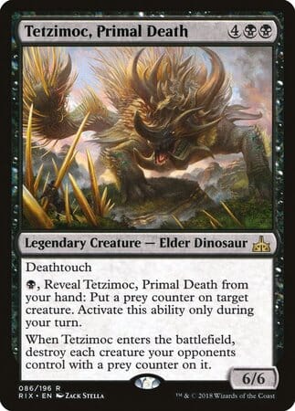 Tetzimoc, Primal Death [Rivals of Ixalan] MTG Single Magic: The Gathering  | Multizone: Comics And Games