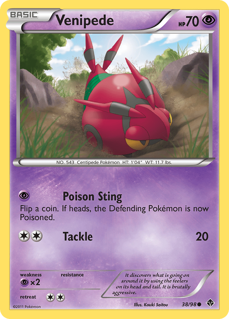 Venipede (38/98) [Black & White: Emerging Powers] Pokemon Single Pokémon  | Multizone: Comics And Games