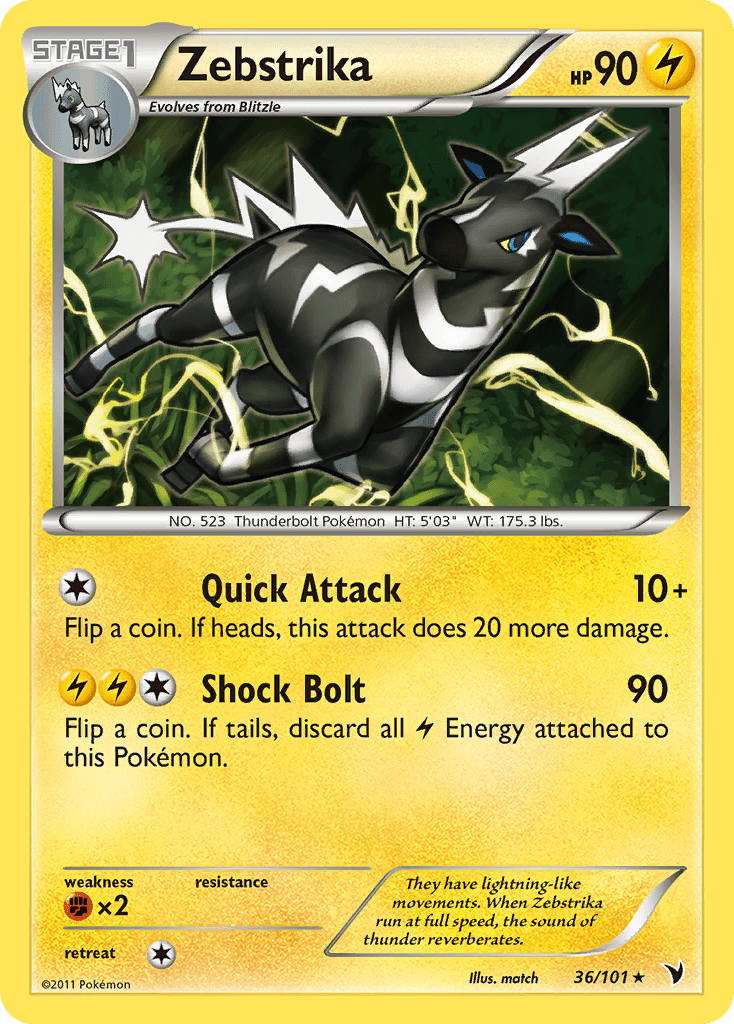 Zebstrika (36/101) [Black & White: Noble Victories] Pokemon Single Pokémon  | Multizone: Comics And Games