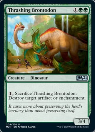 Thrashing Brontodon [Core Set 2021] MTG Single Magic: The Gathering  | Multizone: Comics And Games