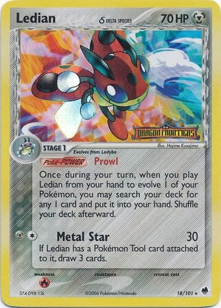 Ledian (18/101) (Delta Species) (Stamped) [EX: Dragon Frontiers] Pokemon Single Pokémon  | Multizone: Comics And Games