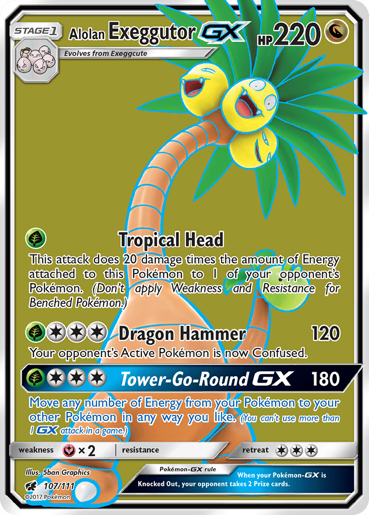 Alolan Exeggutor GX (107/111) [Sun & Moon: Crimson Invasion] Pokemon Single Pokémon  | Multizone: Comics And Games