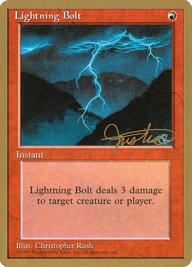 Lightning Bolt (Mark Justice) [Pro Tour Collector Set] MTG Single Magic: The Gathering  | Multizone: Comics And Games