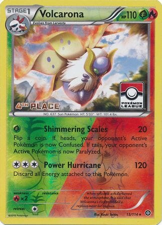 Volcarona (15/114) (League Promo 4th Place) [XY: Steam Siege] Pokemon Single Pokémon  | Multizone: Comics And Games
