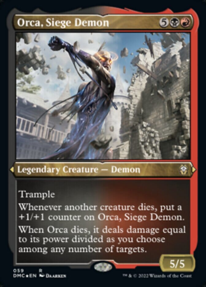 Orca, Siege Demon (Foil Etched) [Dominaria United Commander] MTG Single Magic: The Gathering  | Multizone: Comics And Games